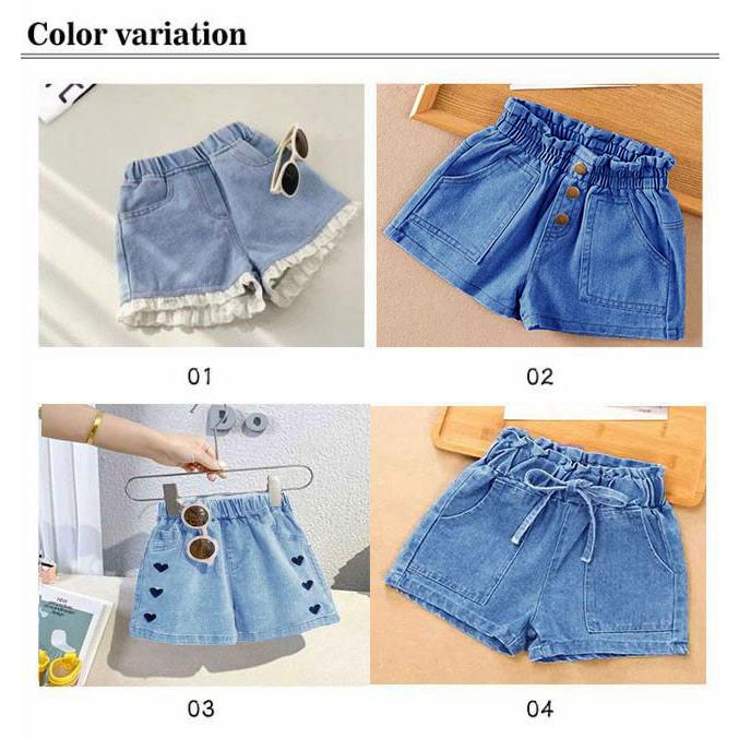 ショートパンツ デニム 子供服 キッズ 女の子 デニムパンツ ボトムス ハーフパンツ ガールズ 女児 フリル レース ジーンズ デニム パンツ 夏 夏 |  | 06