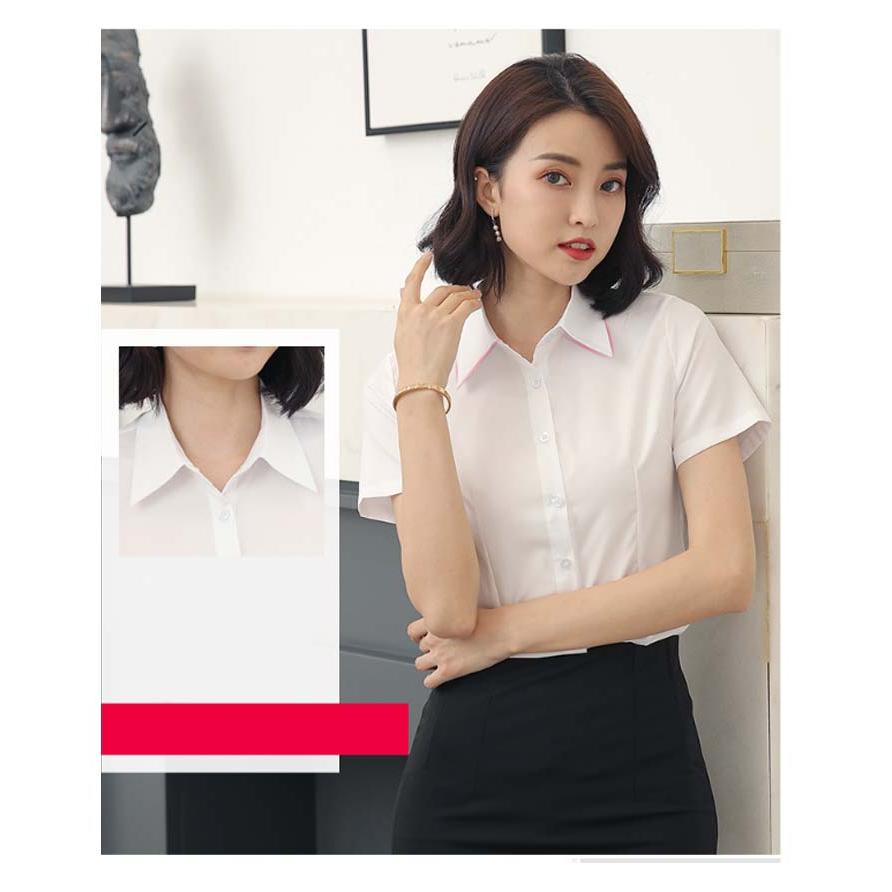 シャツ レディース 半袖/長袖 スーツ インナー オフィス ビジネス 事務服 シワになりにくい 形態安定 ノーアイロン ワイシャツ 白 黒 無地 Yシ |  | 10