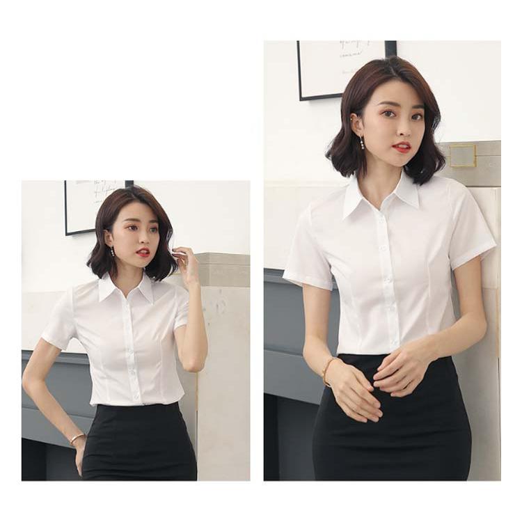 シャツ レディース 半袖/長袖 スーツ インナー オフィス ビジネス 事務服 シワになりにくい 形態安定 ノーアイロン ワイシャツ 白 黒 無地 Yシ |  | 16