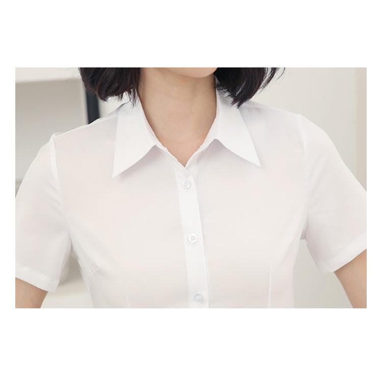 シャツ レディース 半袖/長袖 スーツ インナー オフィス ビジネス 事務服 シワになりにくい 形態安定 ノーアイロン ワイシャツ 白 黒 無地 Yシ |  | 17
