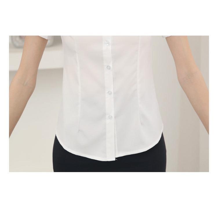 シャツ レディース 半袖/長袖 スーツ インナー オフィス ビジネス 事務服 シワになりにくい 形態安定 ノーアイロン ワイシャツ 白 黒 無地 Yシ |  | 18