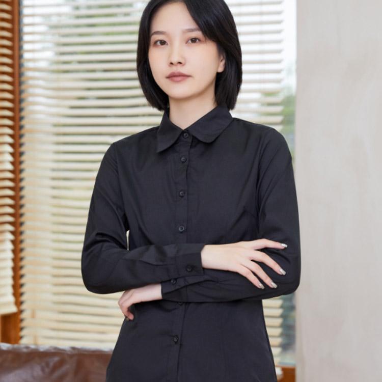 シャツ レディース 半袖/長袖 スーツ インナー オフィス ビジネス 事務服 シワになりにくい 形態安定 ノーアイロン ワイシャツ 白 黒 無地 Yシ |  | 03