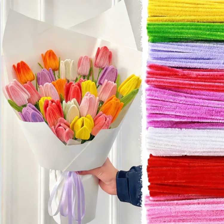 手芸モール 500本セット チューリップ 作れる モールフラワー カラーモール 花束 手作りキット DIY 工作 ひまわり モールアート 包装紙 リボ |  | 04