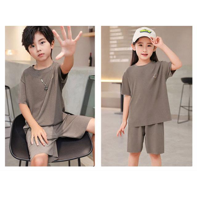 冷感 キッズ パジャマ 上下セット 子供 涼しい ルームウェア 2点セット 男の子 女の子 半袖 半ズボン 春 夏 薄手 通気性 吸汗 速乾 無地 ジ |  | 13