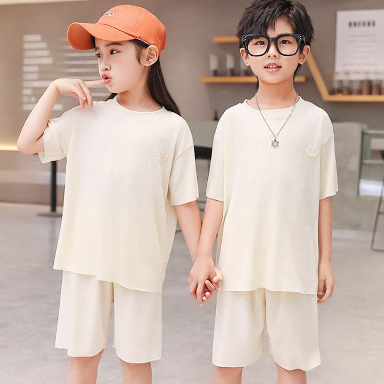 冷感 キッズ パジャマ 上下セット 子供 涼しい ルームウェア 2点セット 男の子 女の子 半袖 半ズボン 春 夏 薄手 通気性 吸汗 速乾 無地 ジ |  | 01