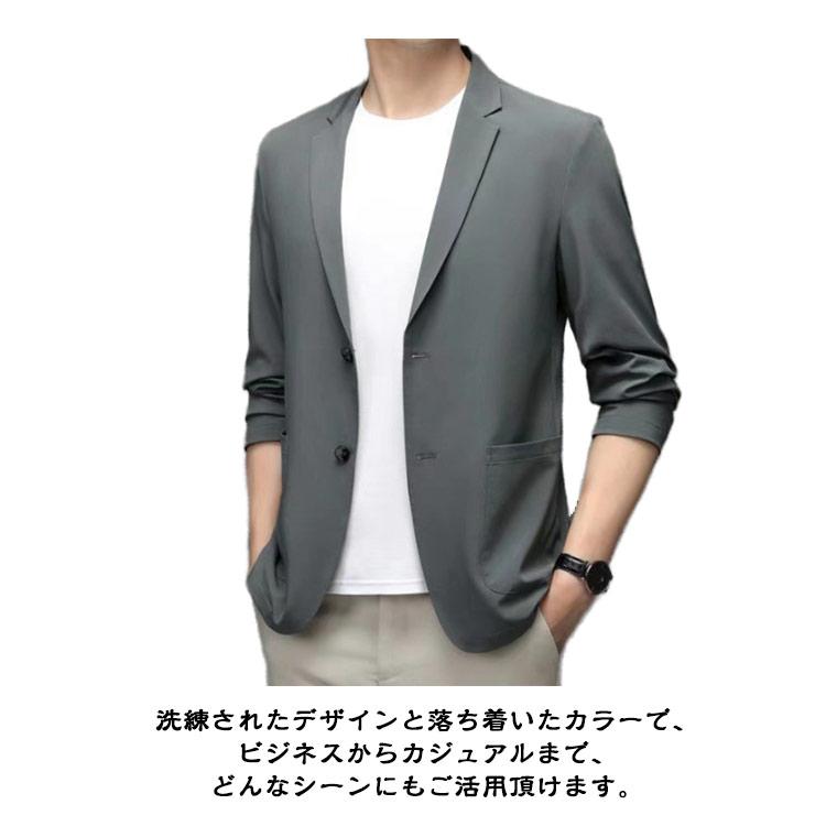 ジャケット メンズ 夏 極薄 テーラードジャケット 吸水速乾 接触冷感 ビジネス サマージャケット 夏用 薄手 涼しい アイスシルク スーツジャケット |  | 11