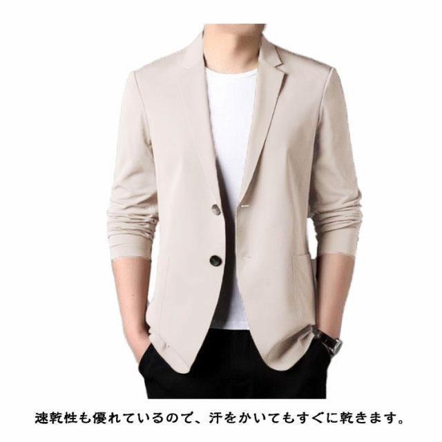 ジャケット メンズ 夏 極薄 テーラードジャケット 吸水速乾 接触冷感 ビジネス サマージャケット 夏用 薄手 涼しい アイスシルク スーツジャケット |  | 09
