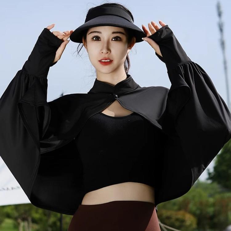 立ち襟 UVカット ボレロ 接触冷感 ポンチョ UPF50   カーディガン 夏用 薄手 レディース アームカバー 可愛い UV パーカー 日焼け対策 |  | 02