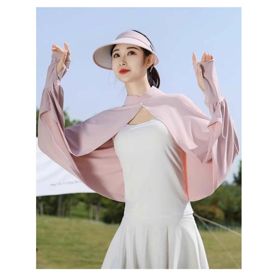 立ち襟 UVカット ボレロ 接触冷感 ポンチョ UPF50   カーディガン 夏用 薄手 レディース アームカバー 可愛い UV パーカー 日焼け対策 |  | 09
