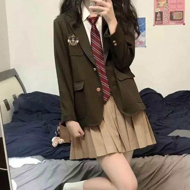 4点セット 女子高生 制服 リボン ブレザー スカート シャツ セット JK 学生 スクール コスプレ ファッション 高生 制服 高校制服 学生服 学 |  | 01