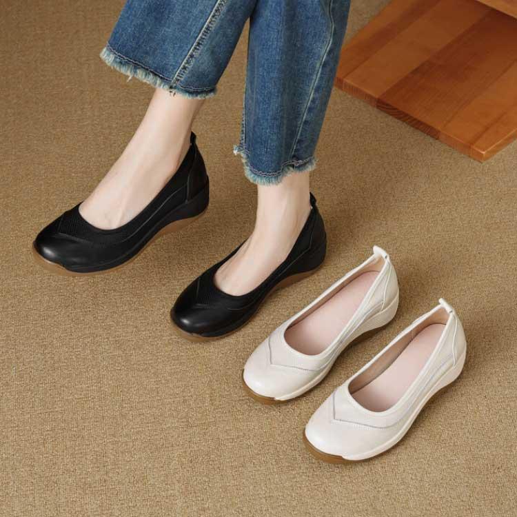 ヒール5.5cm 厚底シューズ レディース スリッポン シューズ 厚底 丸いつま先 歩きやすい 疲れにくい 春 靴 婦人靴 痛くない ママの日 ギフト |  | 01
