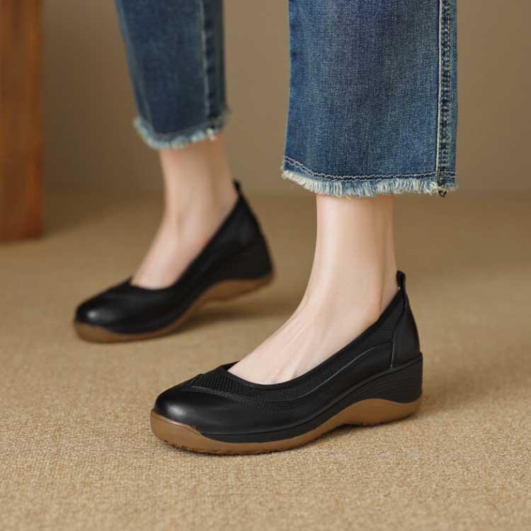 ヒール5.5cm 厚底シューズ レディース スリッポン シューズ 厚底 丸いつま先 歩きやすい 疲れにくい 春 靴 婦人靴 痛くない ママの日 ギフト |  | 04