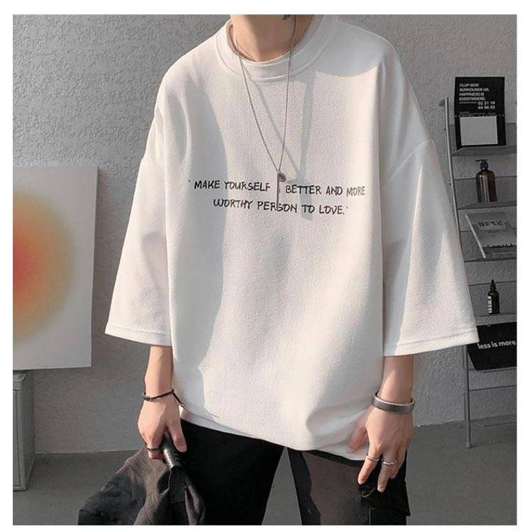 2枚セット 7分袖Tシャツ メンズ オーバーサイズ メンズ tシャツ 7分袖 ビッグ t シャツ オーバー サイズ 丸首 ビッグtシャツ 接触冷感 速 |  | 12