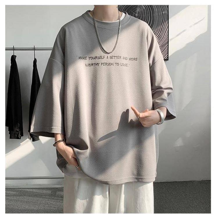 2枚セット 7分袖Tシャツ メンズ オーバーサイズ メンズ tシャツ 7分袖 ビッグ t シャツ オーバー サイズ 丸首 ビッグtシャツ 接触冷感 速 |  | 15