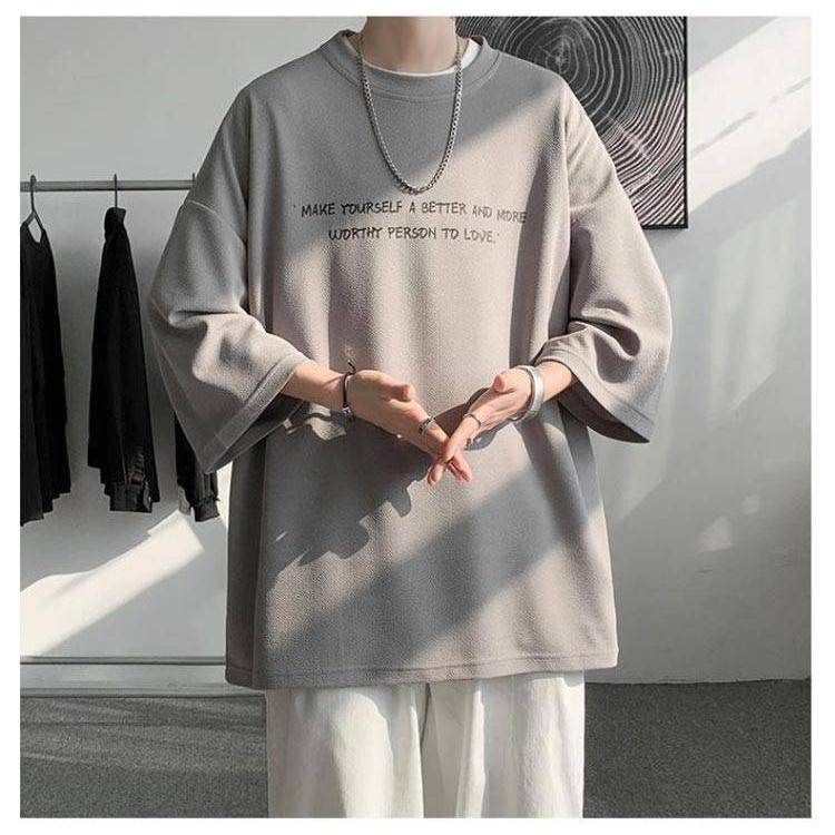 2枚セット 7分袖Tシャツ メンズ オーバーサイズ メンズ tシャツ 7分袖 ビッグ t シャツ オーバー サイズ 丸首 ビッグtシャツ 接触冷感 速 |  | 17