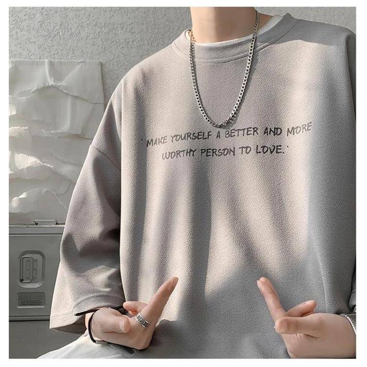 2枚セット 7分袖Tシャツ メンズ オーバーサイズ メンズ tシャツ 7分袖 ビッグ t シャツ オーバー サイズ 丸首 ビッグtシャツ 接触冷感 速 |  | 18
