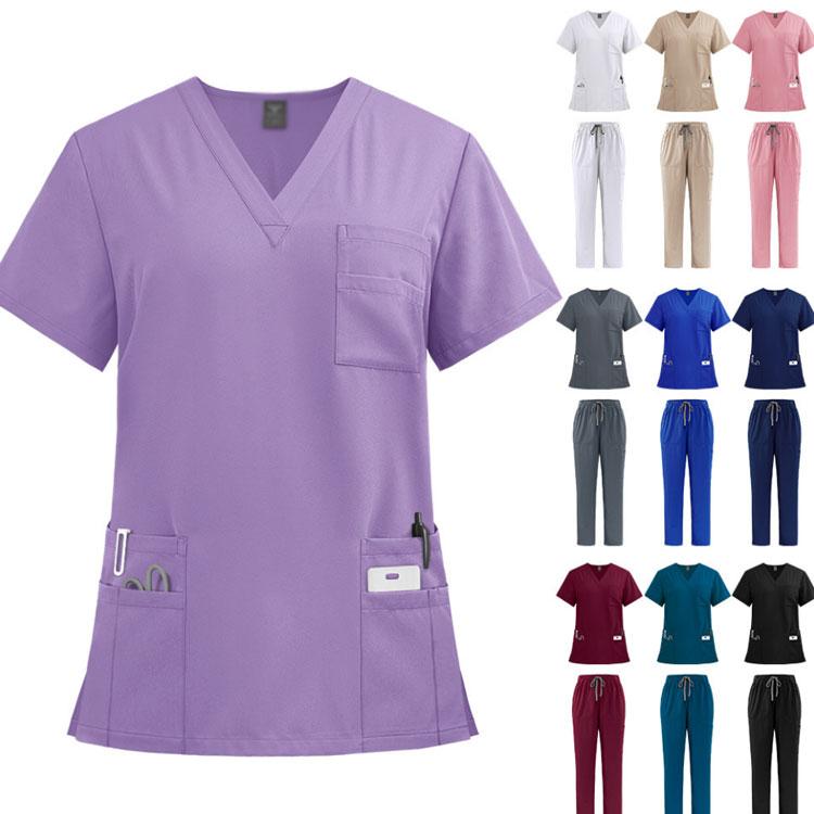 スクラブ 白衣 半袖 スクラブ ズボン 医療 白衣 パンツ ナース服 医療用 白衣 かわいい レディース 看護師 ナース 介護士 総ゴムパンツ スクラ |  | 01