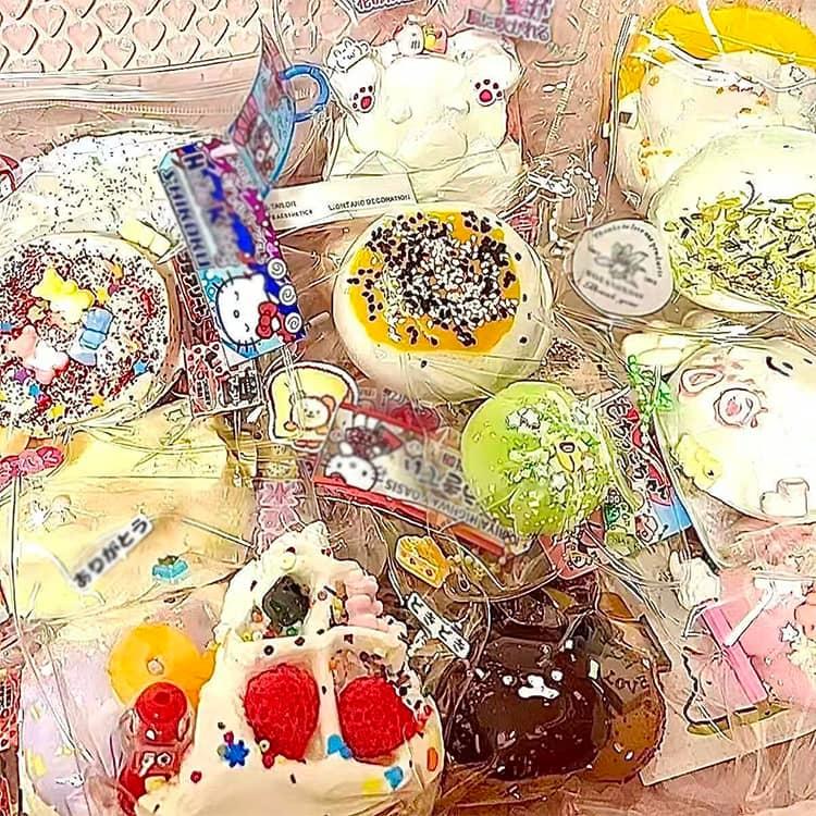 6個~7個セット スクイーズ 福袋 ブラインドボックス 大サイズ 中サイズ 肉球 ネコ ねこ ケーキ パン 低反発 おもちゃ かわいい 握る ストレス |  | 14