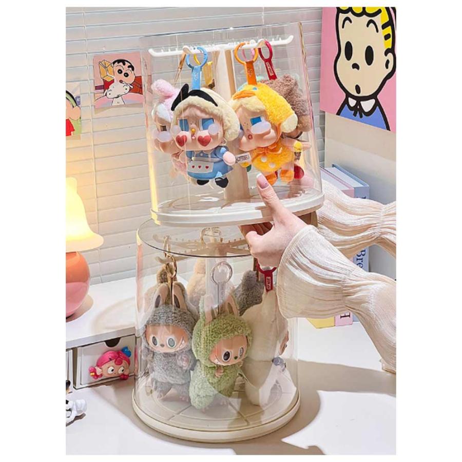 ぬいぐるみ収納ケース フィギュアケース コレクションケース 透明円柱収納 回転可能 回転式 積み重ね可能 掛けられる クリア 大容量 透明 ケース お |  | 13