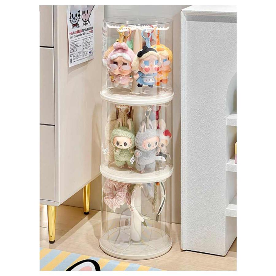 ぬいぐるみ収納ケース フィギュアケース コレクションケース 透明円柱収納 回転可能 回転式 積み重ね可能 掛けられる クリア 大容量 透明 ケース お |  | 14