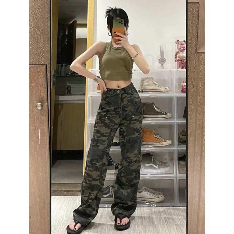ミリタリーパンツ カーゴパンツ レディース ストリート ワイド ロングパンツ 迷彩 カモフラ ミリタリー 韓国ファッション アウトドア カジュアル ズ |  | 03