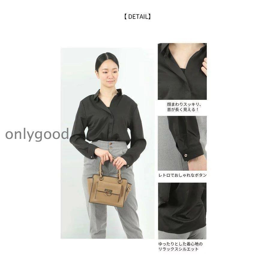 ブラウス レディース とろみ シャツブラウス 長袖 シャツ 春夏 秋冬 オフィス シワになりにくい 襟付き 大きいサイズ スキッパーシャツ ワイシャ | ブランド登録なし | 03
