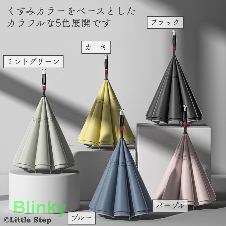 雨傘 濡らさない レディース 逆さ傘 長傘 ワンタッチ 濡れない おしゃれ 大きめ 8本骨 ドーム型 逆反りタイプ 65cm | ブランド登録なし | 11