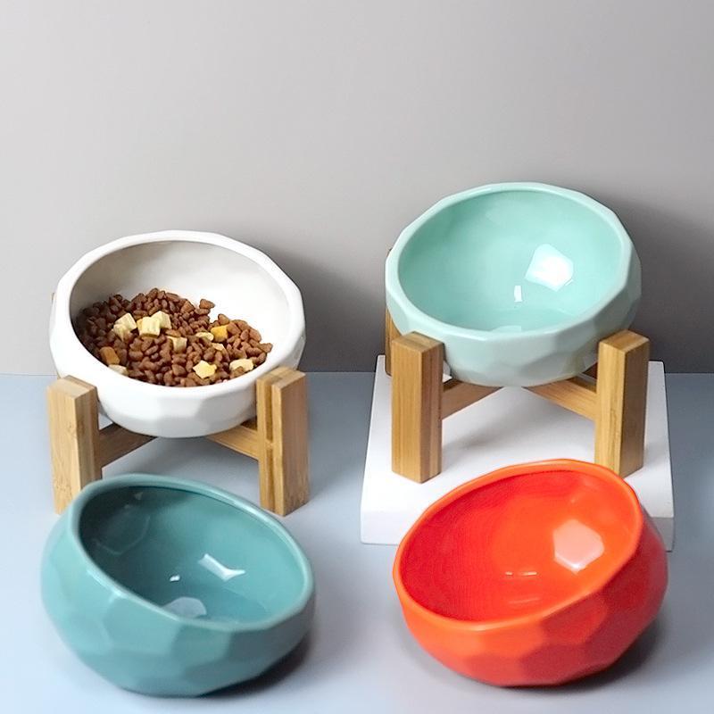 ペット食器 陶器 おしゃれ 猫 犬 フードボウル 皿 可愛い 食事 餌入れ 水入れ 台 犬 猫 食器 給水器 給餌器 食べやすいフードボウル エサ入れ | ブランド登録なし | 14