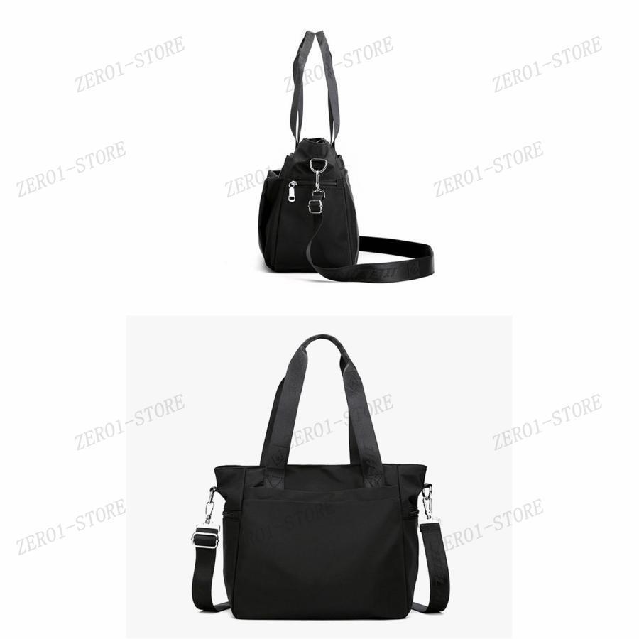 レディース a4 トートバッグ ショルダー 2way 大きめ 軽量 通勤 通学 ナイロン 斜めがけ 撥水 ファスナー付き | ブランド登録なし | 19