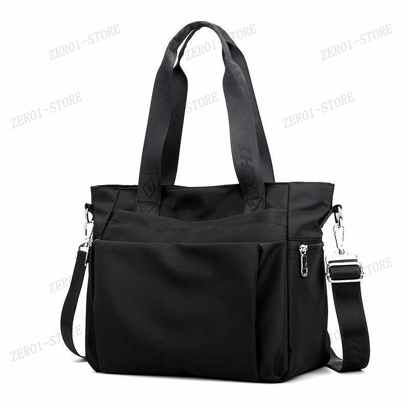 レディース a4 トートバッグ ショルダー 2way 大きめ 軽量 通勤 通学 ナイロン 斜めがけ 撥水 ファスナー付き | ブランド登録なし | 04