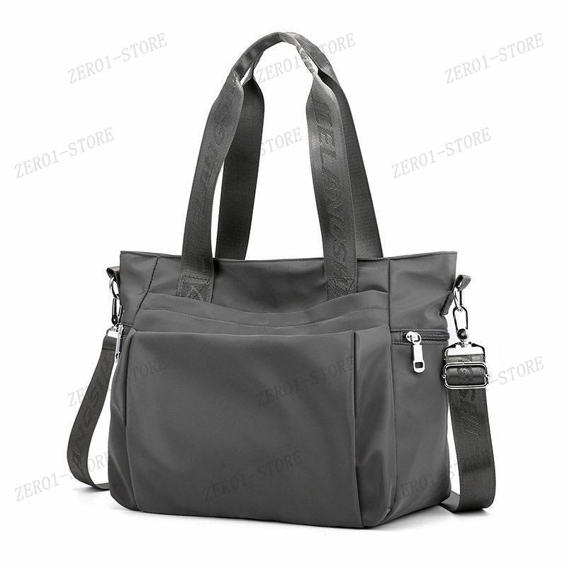 レディース a4 トートバッグ ショルダー 2way 大きめ 軽量 通勤 通学 ナイロン 斜めがけ 撥水 ファスナー付き | ブランド登録なし | 05