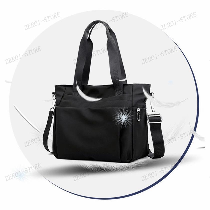 レディース a4 トートバッグ ショルダー 2way 大きめ 軽量 通勤 通学 ナイロン 斜めがけ 撥水 ファスナー付き | ブランド登録なし | 07