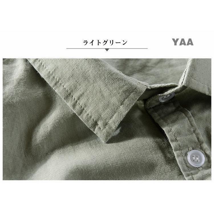 シャツ メンズ リネン コットン カジュアルシャツ ホワイトシャツ ワイシャツ 白シャツ ビジネス ス 綿麻シャツ 長袖 ファッション | ブランド登録なし | 16