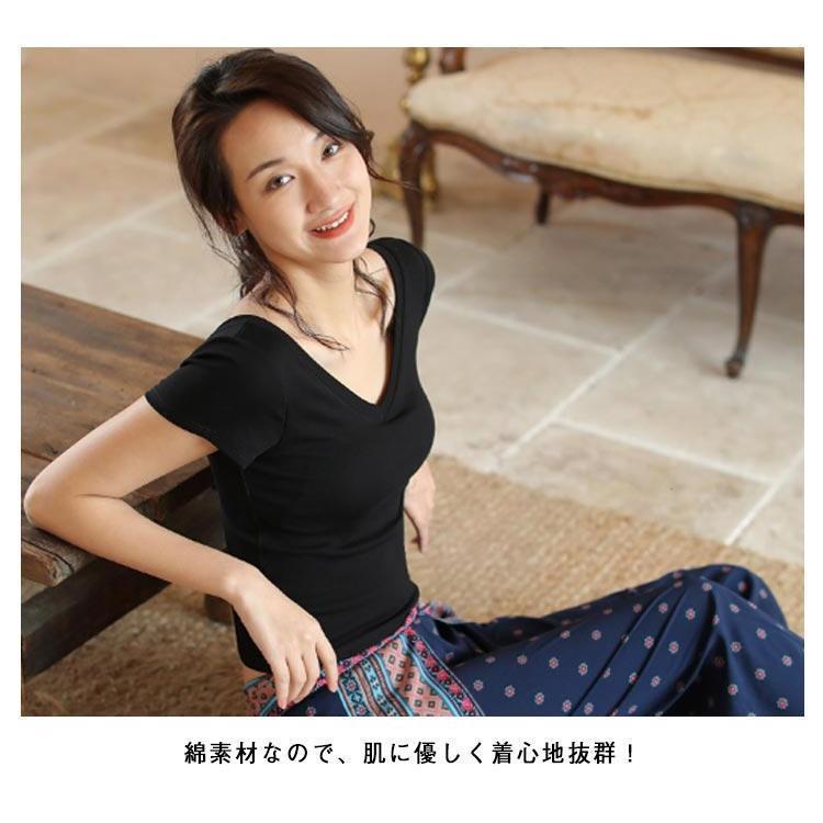 インナー ス 肌見せ カップ付きTシャツ カジュアル 半袖 背中開き 春 バックオープン 半袖tシャツ カットソー きれいめ レディース 綿 コ | ブランド登録なし | 08