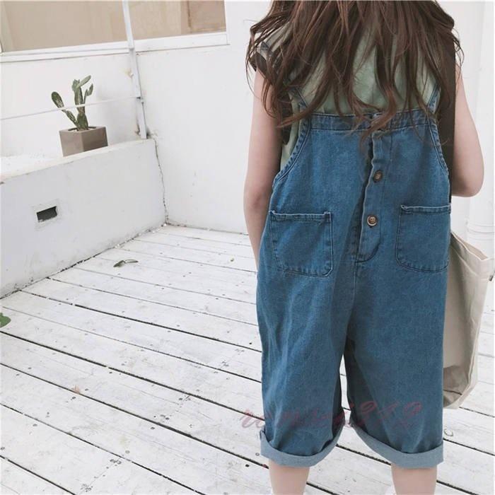 リバーシブル オールインワン 女の子 デニムパンツ 子供パンツ ロングパンツ ポケット付き ワイドパンツ | ブランド登録なし | 02