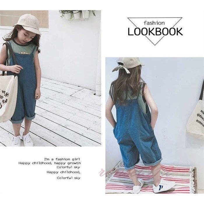 リバーシブル オールインワン 女の子 デニムパンツ 子供パンツ ロングパンツ ポケット付き ワイドパンツ | ブランド登録なし | 06