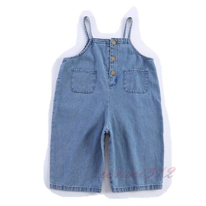 リバーシブル オールインワン 女の子 デニムパンツ 子供パンツ ロングパンツ ポケット付き ワイドパンツ | ブランド登録なし | 07