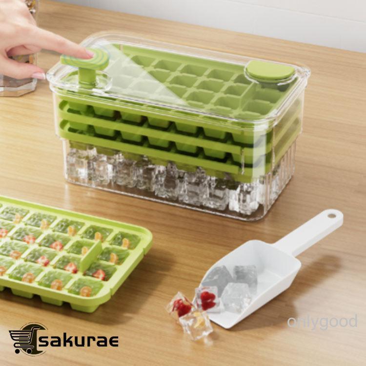 ワンプッシュで氷を取り出す♪ 製氷皿 製氷器 製氷機 氷作る容器 大容量 84個取り 56個取り 28個取り 四角氷 保存ケース アイストレー 漏れ防 | ブランド登録なし | 04