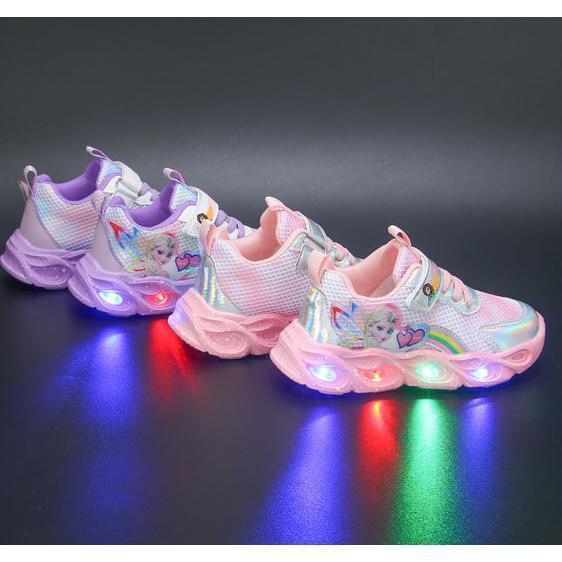 スニーカー キッズ ジュニア 園児 女の子 かわいい 光る靴 子供靴 キッズシューズ LED ひかる ピンク | ブランド登録なし