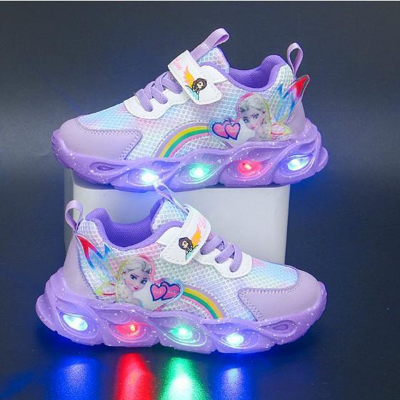 スニーカー キッズ ジュニア 園児 女の子 かわいい 光る靴 子供靴 キッズシューズ LED ひかる ピンク | ブランド登録なし | 01