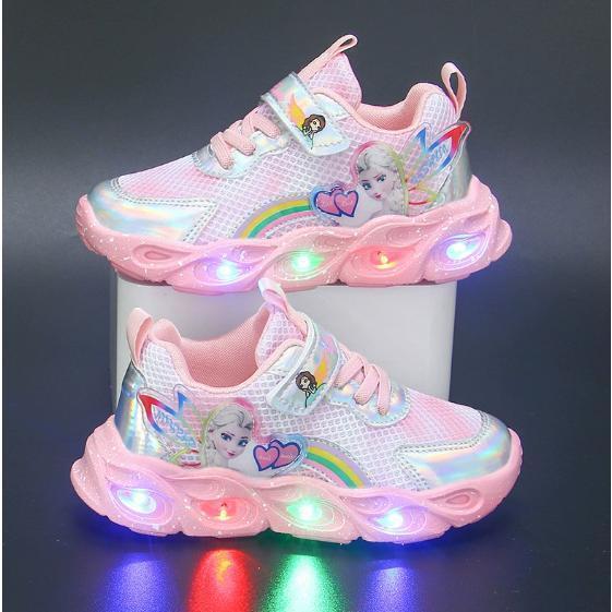 スニーカー キッズ ジュニア 園児 女の子 かわいい 光る靴 子供靴 キッズシューズ LED ひかる ピンク | ブランド登録なし | 02