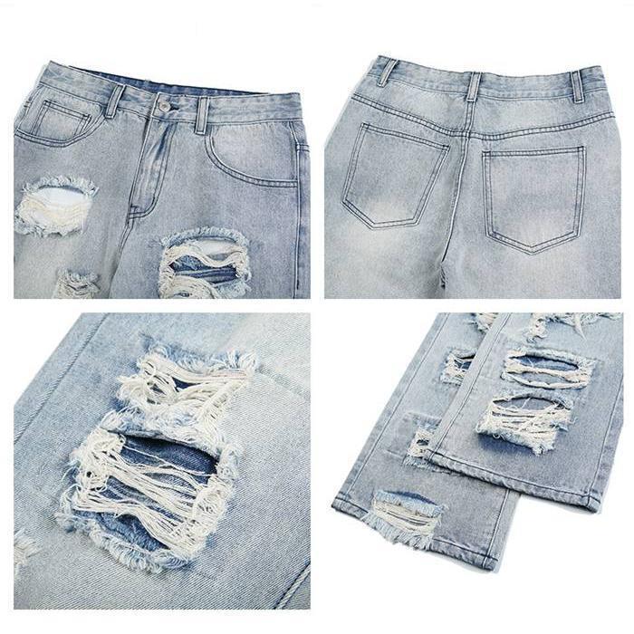 ダメージジーンズ メンズ メージデニム ストレートデニム ラッパー ダメージパンツ ダメージ ジーンズ カジュア | ブランド登録なし | 08