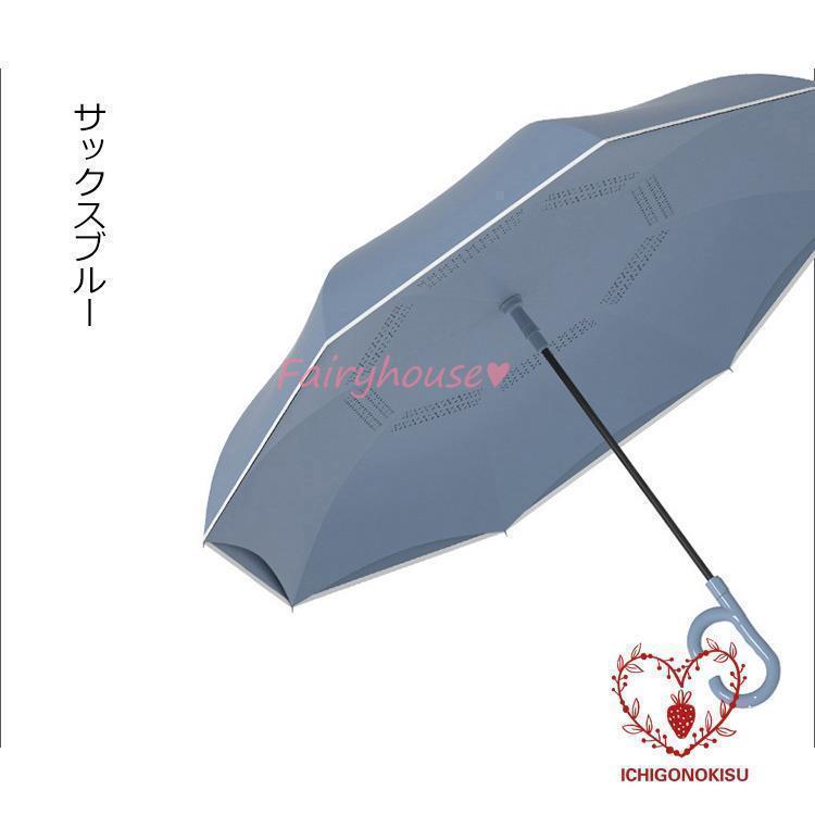 長傘 レディース メンズ 逆さ傘 長柄 雨傘 晴雨兼用かさ ワンタッチ車用傘逆向き 梅雨対策 耐風 自動型長傘 オシャレ 男性用 女性用 8本骨 | ブランド登録なし | 03
