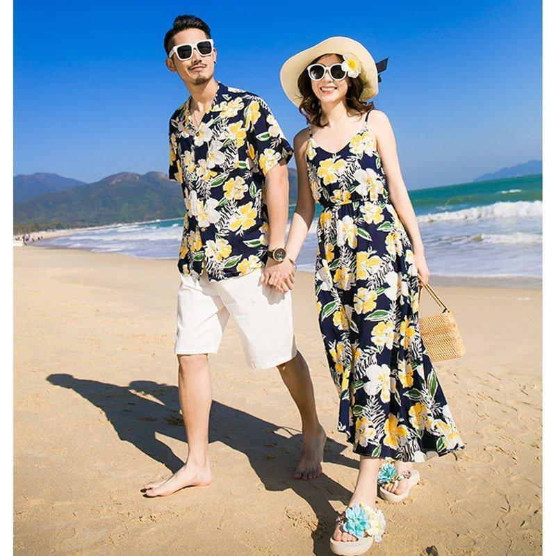 アロハシャツ メンズ キッズ 親子 リンク コーデ 親子 ペアルック 親子お揃い 母の日 親子ペア カップル服 花柄リゾートワンピース | ブランド登録なし | 04
