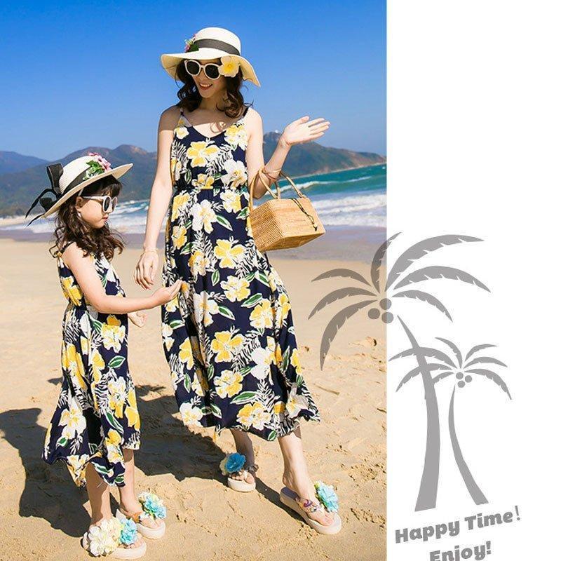アロハシャツ メンズ キッズ 親子 リンク コーデ 親子 ペアルック 親子お揃い 母の日 親子ペア カップル服 花柄リゾートワンピース | ブランド登録なし | 05