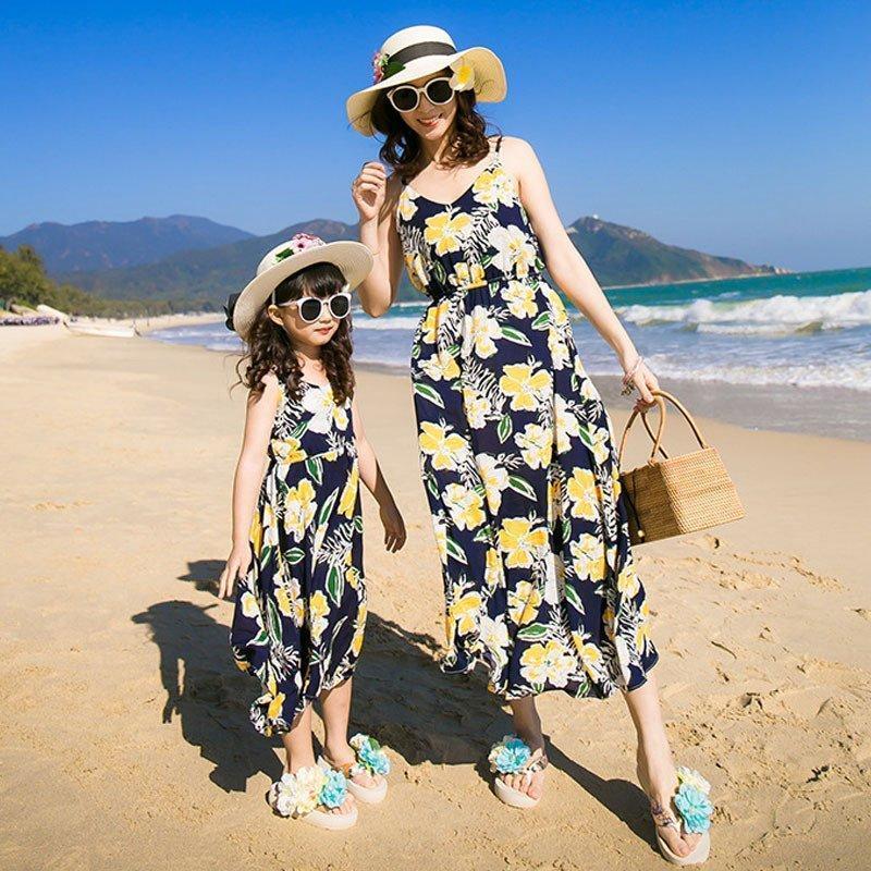 アロハシャツ メンズ キッズ 親子 リンク コーデ 親子 ペアルック 親子お揃い 母の日 親子ペア カップル服 花柄リゾートワンピース | ブランド登録なし | 06