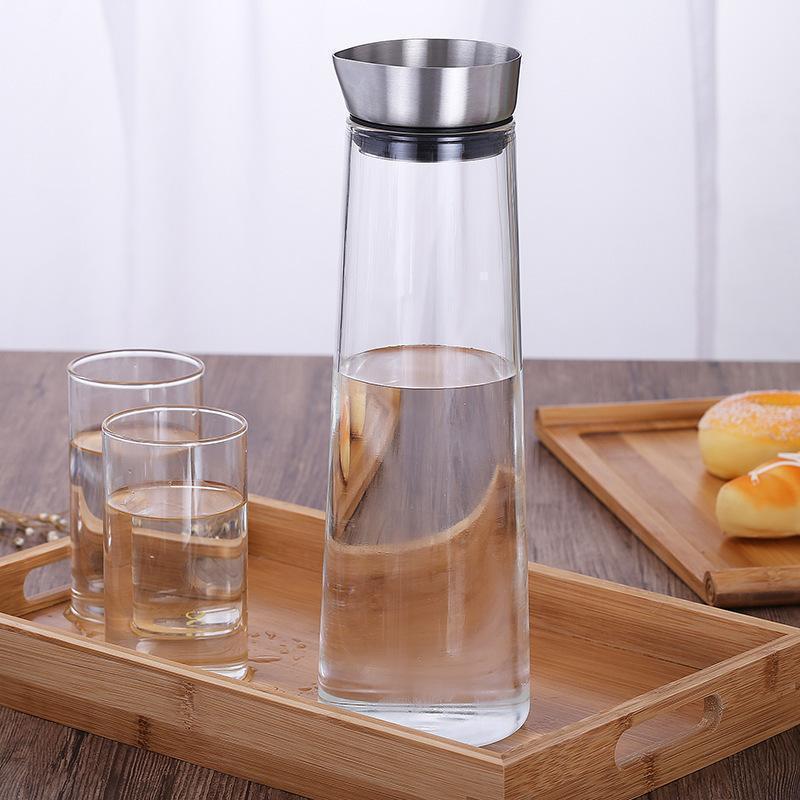 ガラス ピッチャー 蓋付き 1リットル 麦茶ポット 耐熱 食洗器対応 洗いやすい ポケット 水差し ボトル スリム 冷茶 ジャグ ウォーターピッチャー | ブランド登録なし | 06