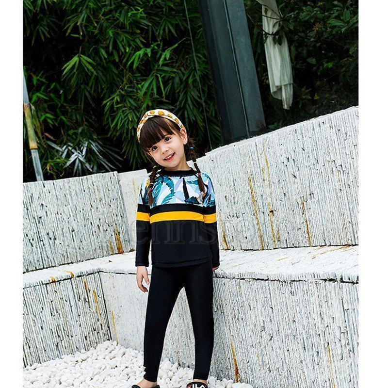 キッズ水着男の子 女の子 子供水着 ラッシュガード 長袖 セパレート 3点セット ジュニア こども服 レギンス スイムウェア 海水浴 UV対策 | ブランド登録なし | 10