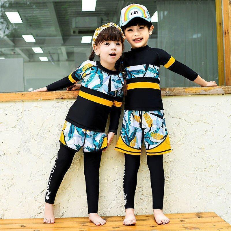 キッズ水着男の子 女の子 子供水着 ラッシュガード 長袖 セパレート 3点セット ジュニア こども服 レギンス スイムウェア 海水浴 UV対策 | ブランド登録なし | 02