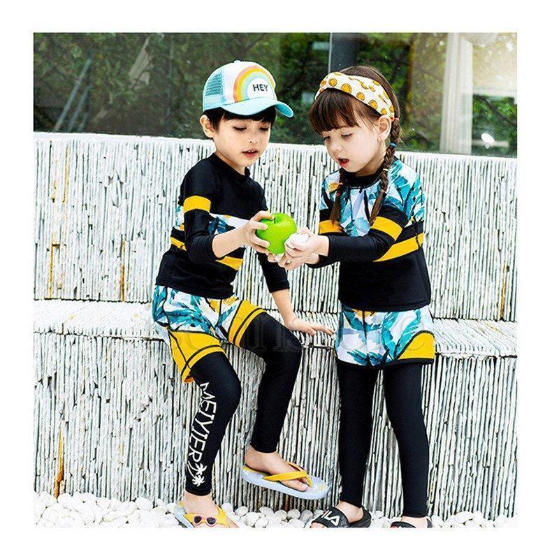 キッズ水着男の子 女の子 子供水着 ラッシュガード 長袖 セパレート 3点セット ジュニア こども服 レギンス スイムウェア 海水浴 UV対策 | ブランド登録なし | 04